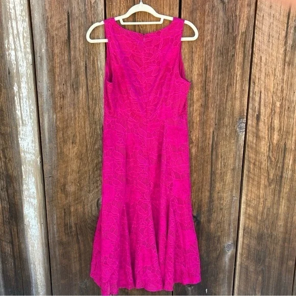 NWT Anthropologie Moulinette Soeurs Fuchsia Pink Lace Dress size 8 - Picture 6 of 15